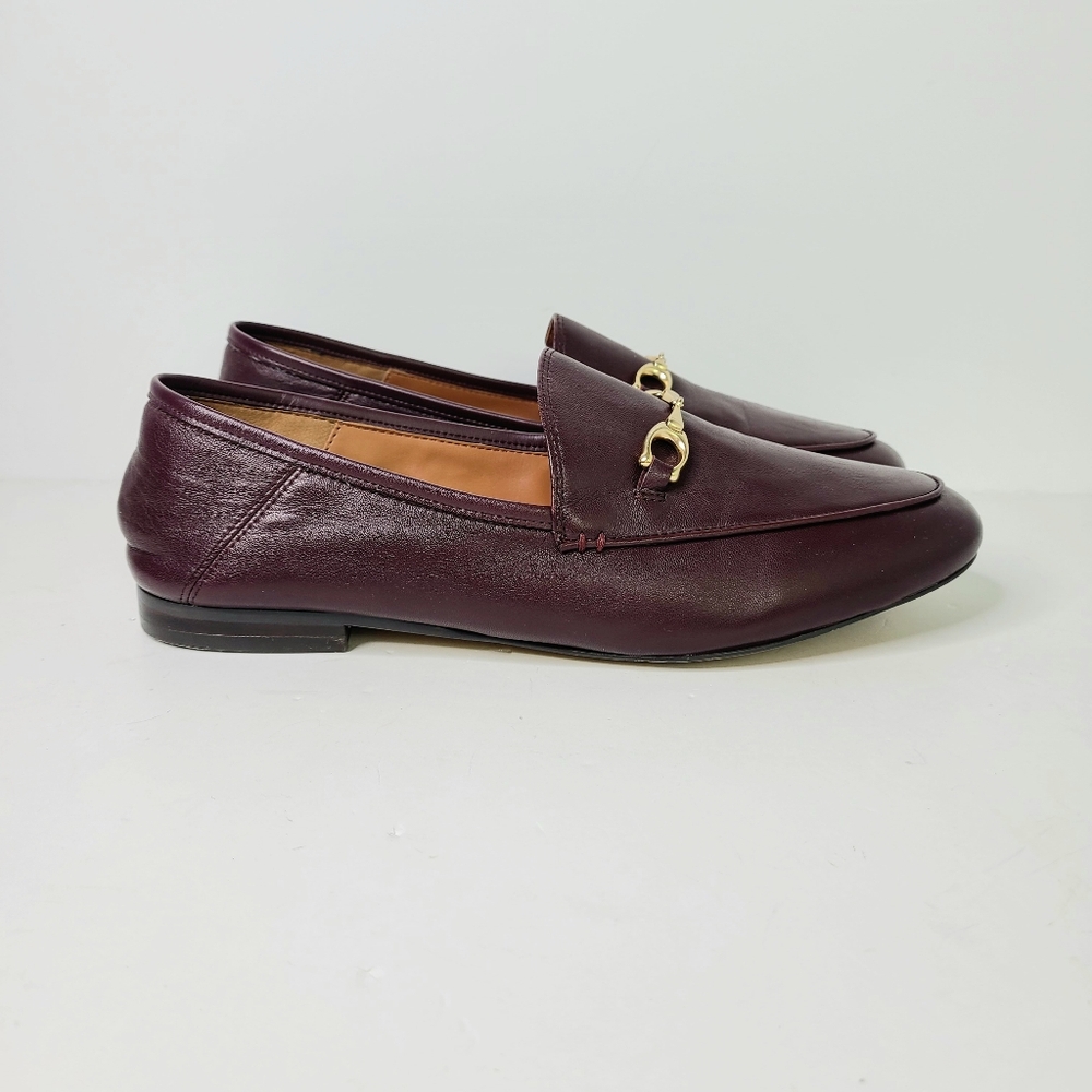 Coach Haley Burgundy Horsebit Detail Genuine Leather Loafers - Picture 3 of 9